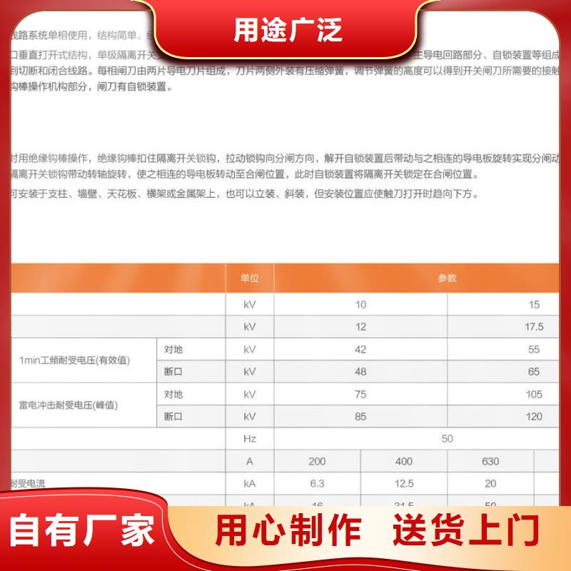 【隔离刀闸】10KV单级隔离开关HGW9-10G/200A